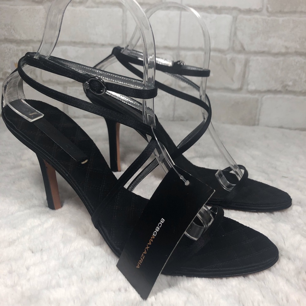 Black Stiletto Ankle Strap Heel